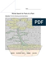 Parts of A Plant Word Search