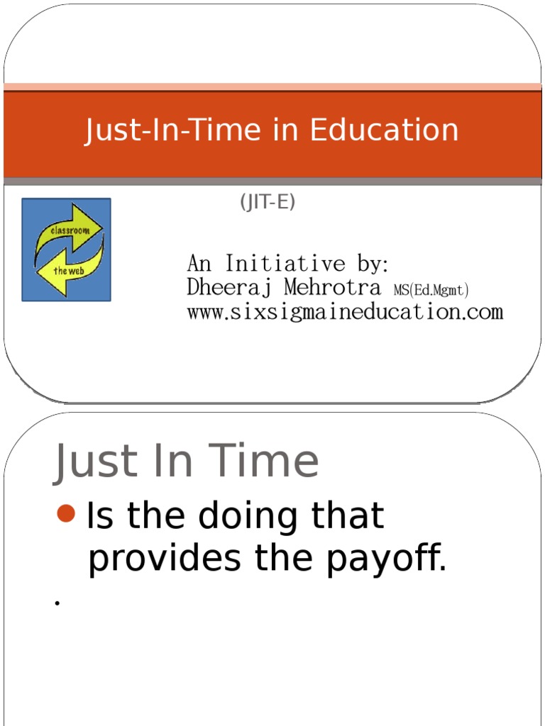 Just in Time in Education PDF Cognitive Science Epistemology