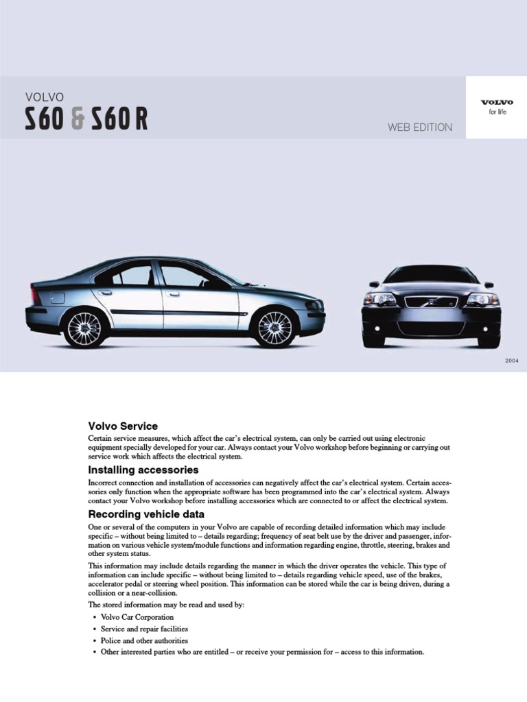 Volvo S60 Owners Manual MY04 PDF