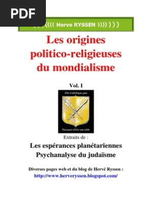 Ryssen Herve Les Origines Politico Religieuses Du Mondialisme Vol I Juifs Antisemitisme