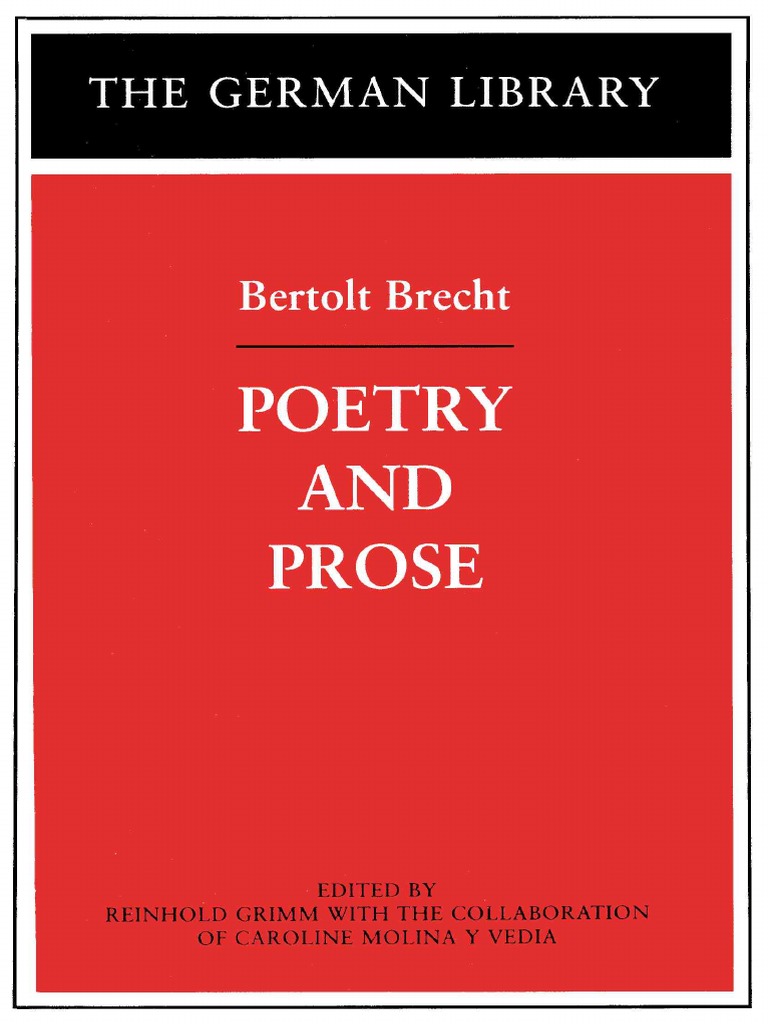 Brecht, Bertolt - Poetry and Prose (Continuum, 2003) | PDF