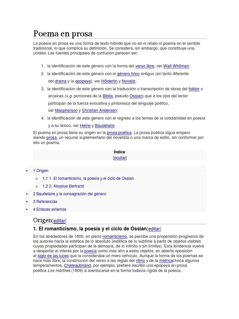 Introducción al poema en prosa | PDF | Prosa | Géneros de poesía