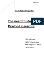 The Need to Study PsychoLinguistics