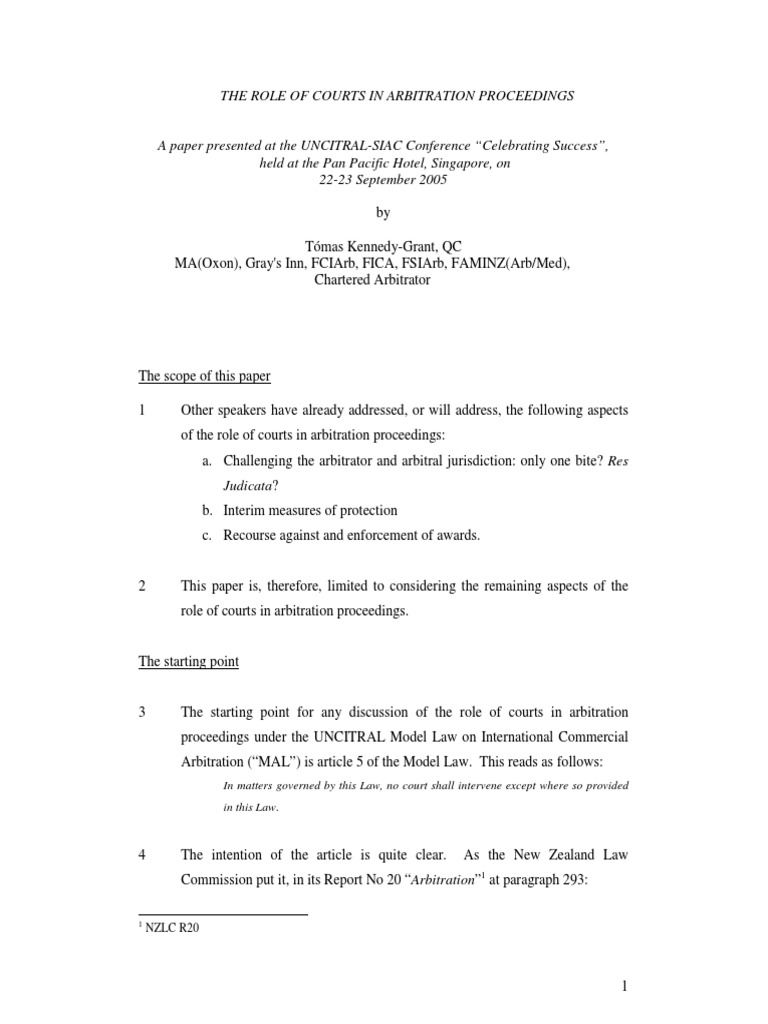 The Role of National Courts in Arbitration | PDF | Arbitral Tribunal ...