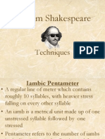 William Shakespeare Techniques and Language