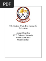 U.S. Eastern Wado-Ryu Karate-Do Federation Judges Rules For C. T. Patterson Memorial Wado-Ryu Karate Championships