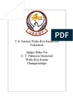 U.S. Eastern Wado-Ryu Karate-Do Federation Judges Rules For C. T. Patterson Memorial Wado-Ryu Karate Championships