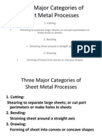 Three Major Categories of Sheet Metal Processes