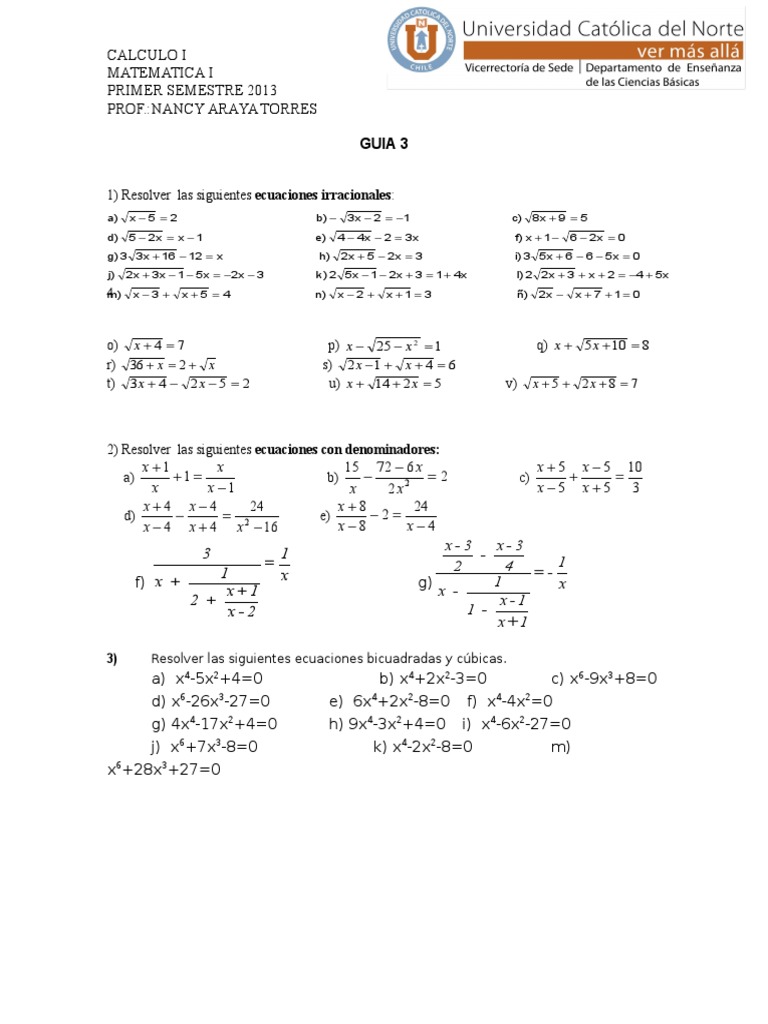 Guia 3 Ec Irracionales