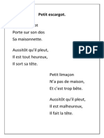 chanson petit escargot