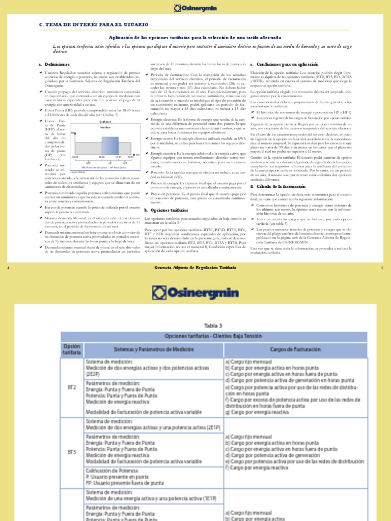 Seleccion de Tarifa Optima Osinergmin PDF