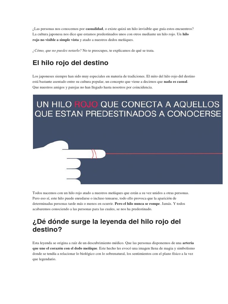 La Leyenda Del Hilo Rojo PDF Destino Amor