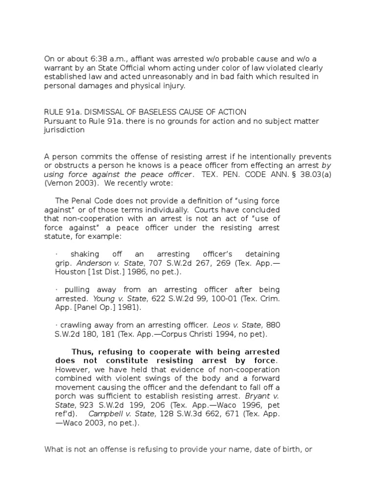 Brown V Texas Law Notes PDF Sovereign Immunity Reasonable Suspicion