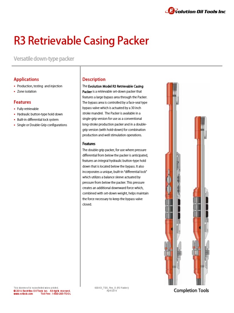 R3 Packer Technical Datasheet Valve Manufactured Goods