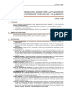 Codex Para La Utilizacion de Productos Proteinicos y Vegetales en Los Alimentos.