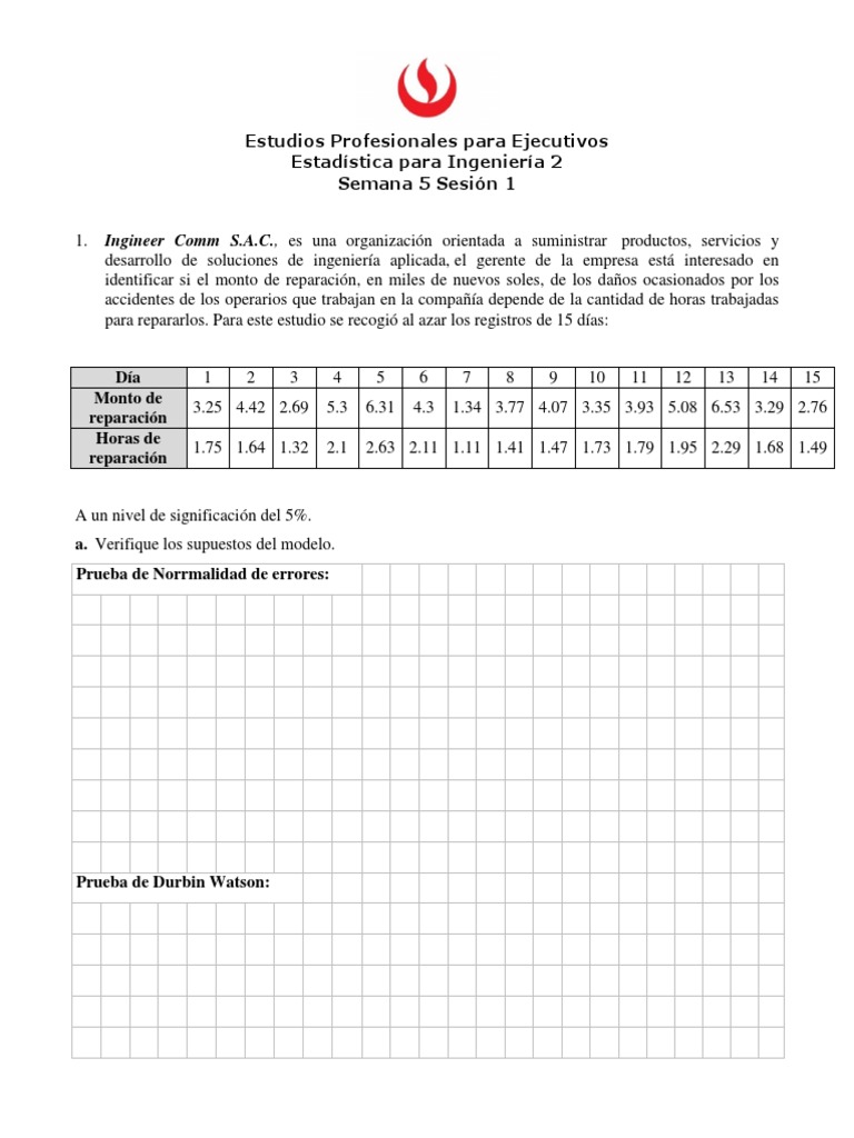 Semana 5 Sesion 1 Ejercicios Propuestos1 | PDF