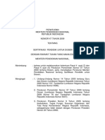 Permen 47 Tahun 2009 Sertifikasi Pendidik Dosen