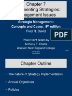 Implementing Strategies: Management Issues: Strategic Management: Concepts and Cases. 9 Edition