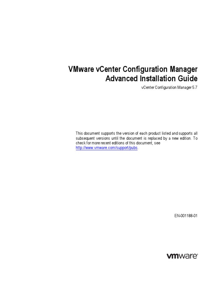 Vcenter Configuration Manager 5.7.x Advanced Installation Guide | PDF ...