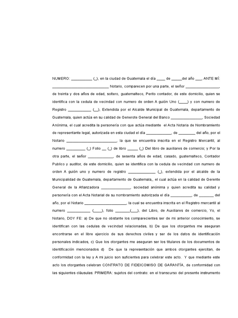 Contrato de Fideicomiso de Garantia | PDF | Justicia | Crimen y violencia