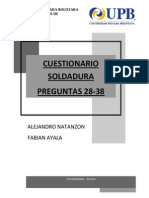 Cuestionario Soldadura PREGUNTAS 28-38: Alejandro Natanzon Fabian Ayala
