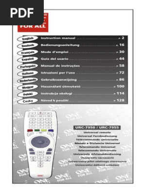 One For All Urc 7950 Comfort Line 5 Television Technology