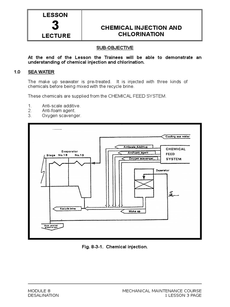 Lesson Chemical Injection and Chlorination | PDF | Technology & Engineering