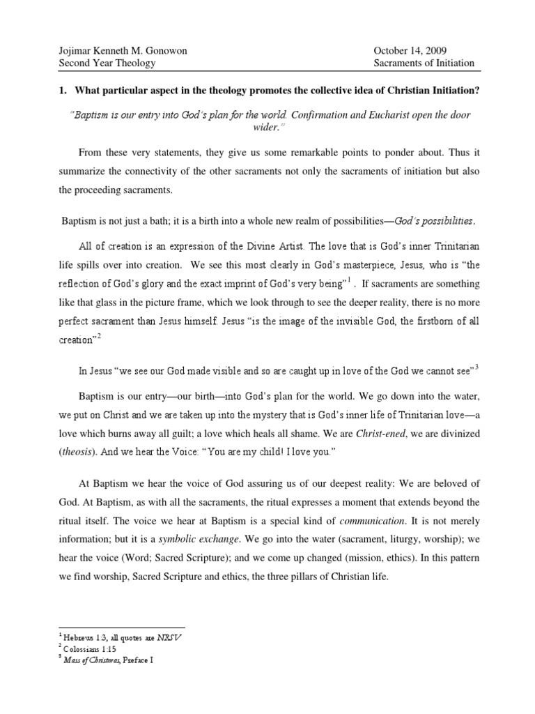 Understanding Sacraments of Initiation | PDF | Eucharist | Baptism