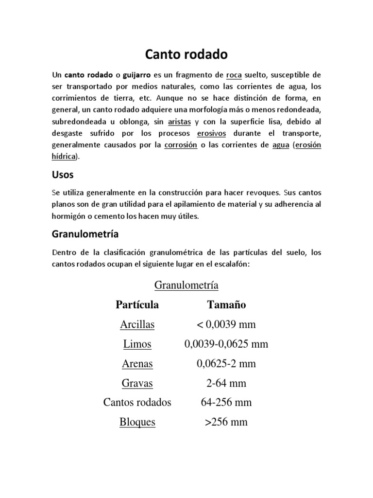 Canto Rodado: Definición y Usos | PDF