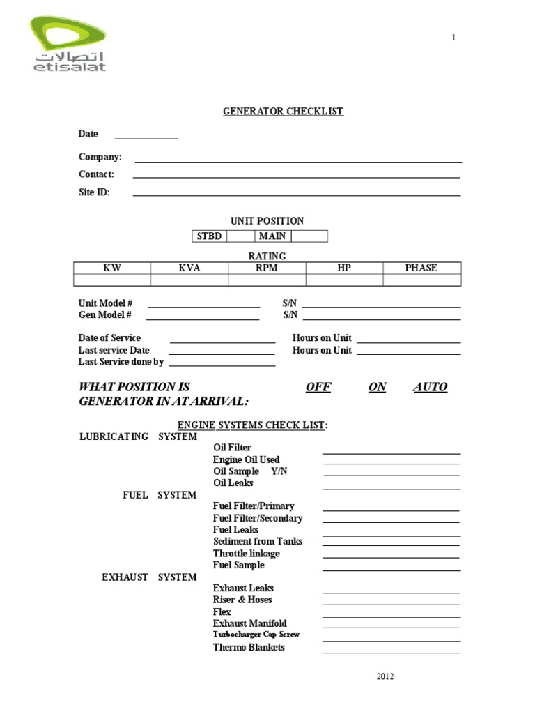 Generatoddddr Checklist | PDF | Computers