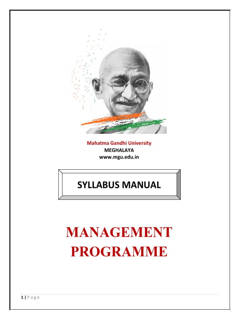 Management Programme: Syllabus Manual | PDF | Strategic Management | Demand