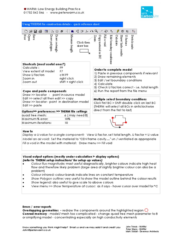 THERM Software Quick Reference Guide | PDF | Heat | Applied And ...