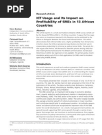 Ict Usage and Its Impact On Profitability of Smes in 13 African Countries