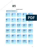 Section 1 Cardinal Numbers Read and Try Memorize It.: Five Four Three Two One