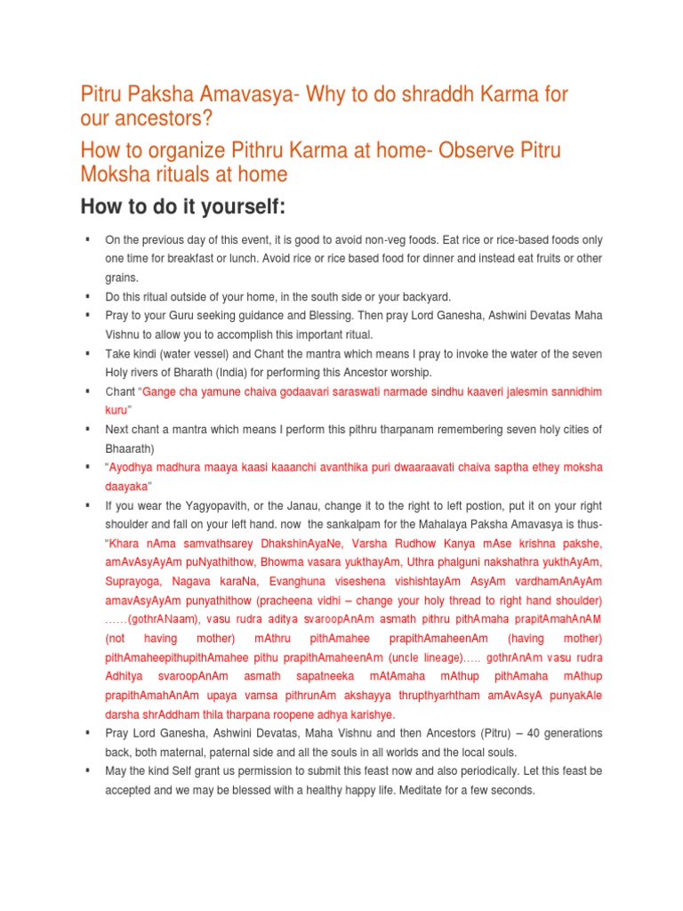 Pitru Paksha Amavasya 2024 Pdf Dela Monika