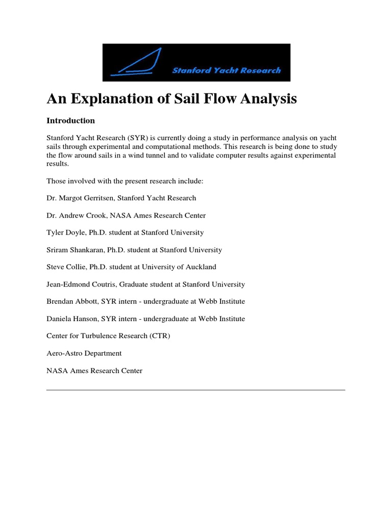 Sail Flow Analysis in Yacht Research | PDF | Computational Fluid ...