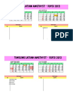 July-December 2013 calendar with Indonesian dance practice timeline