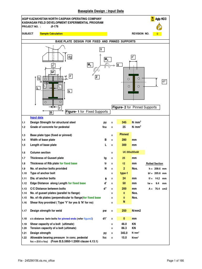 Design of Base Plate PDF Screw Industries