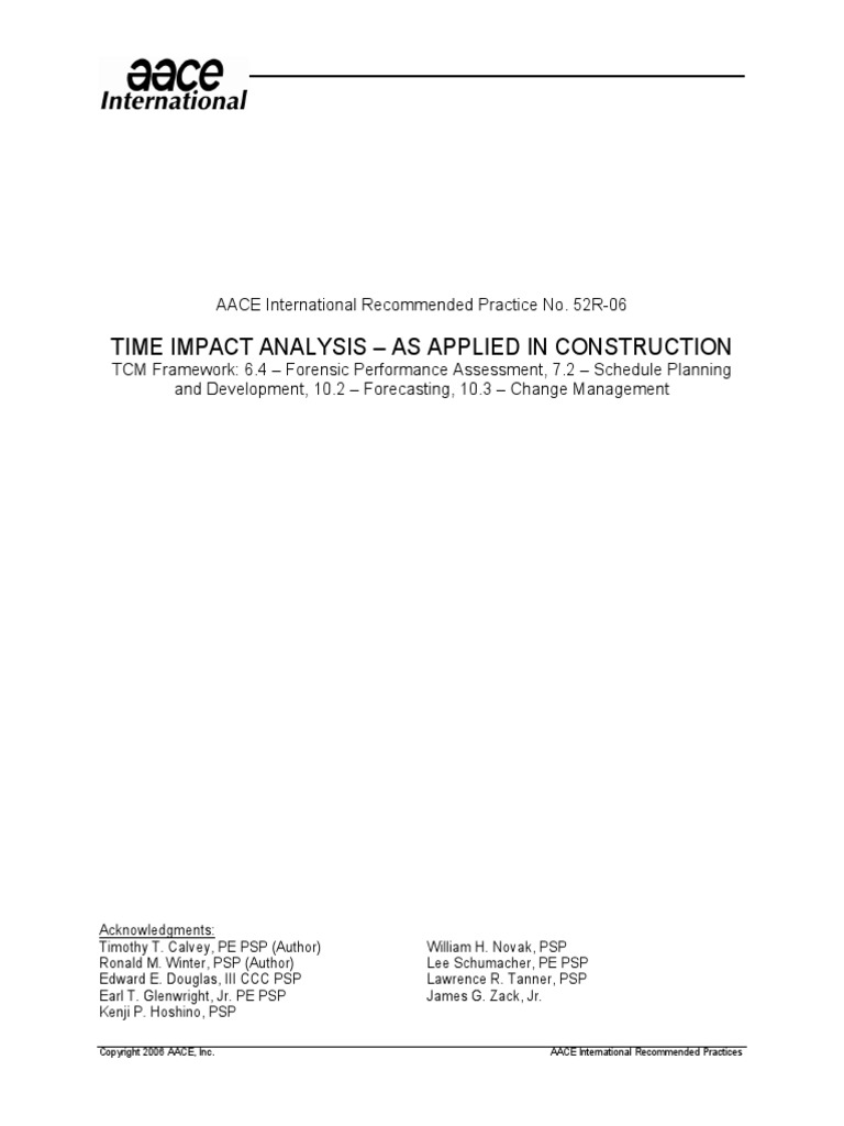 Time Impact Analysis | PDF | General Contractor | Construction Bidding