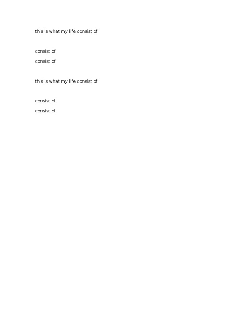 This Is What My Life Consist of | PDF