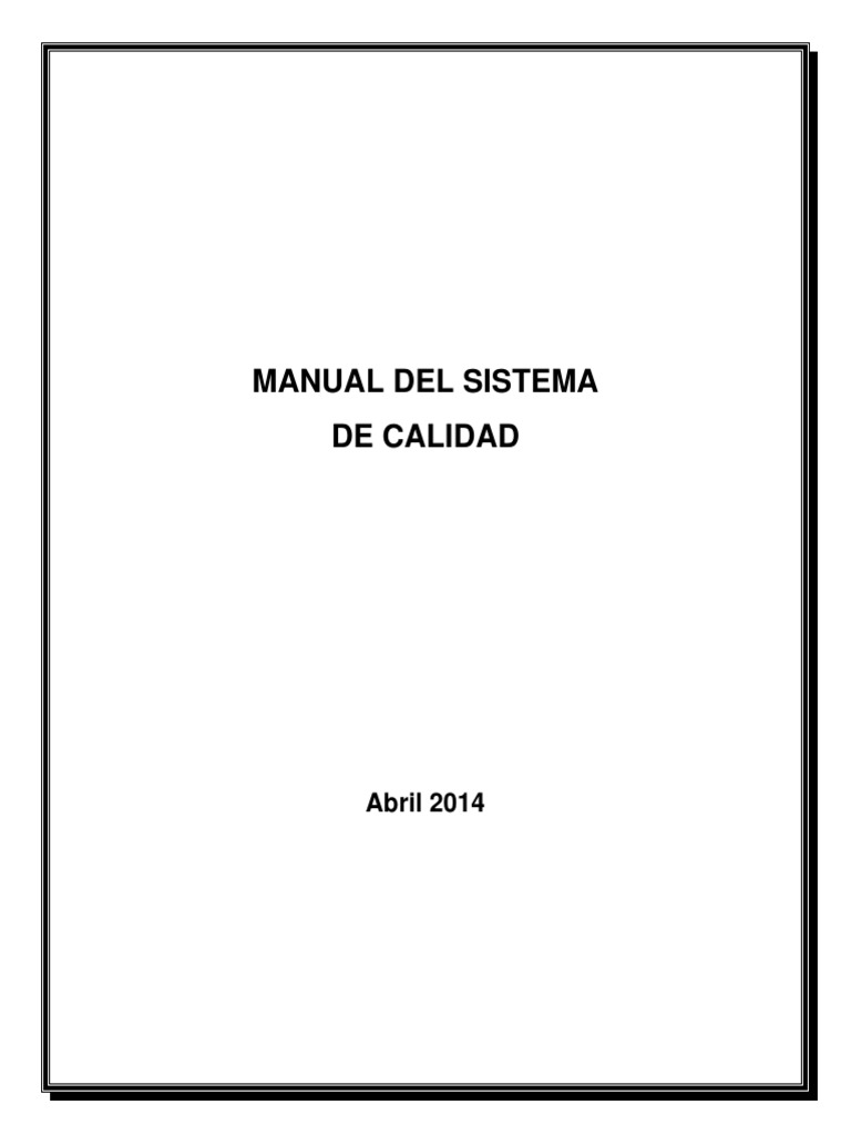 Manual Del Sistema de Calidad | PDF | Calidad (comercial) | Planificación