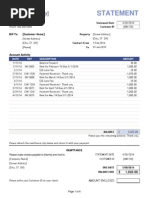 Rental Billing Statement