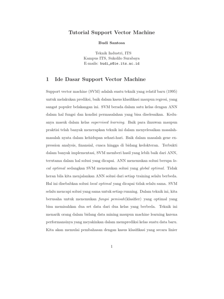 Tutorial SVM | PDF