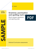 SAT KS2 English 2013 Specimen Grammar Punctuation Spelling Marking Scheme
