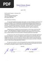 2014-04-03 Senators Tester & Walsh Letter to FDA Re Spent Grains