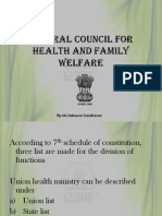 Central Council For Health and Family Welfare: by Ms - Sabeena Sasidharan