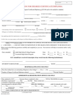 Application For Degree Certificate Diploma