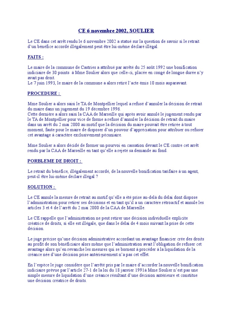 Exemple De Commentaire D Arrêt Corrigé Pdf