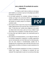 Reflexion Sobre El Homosexualismo y El Aborto