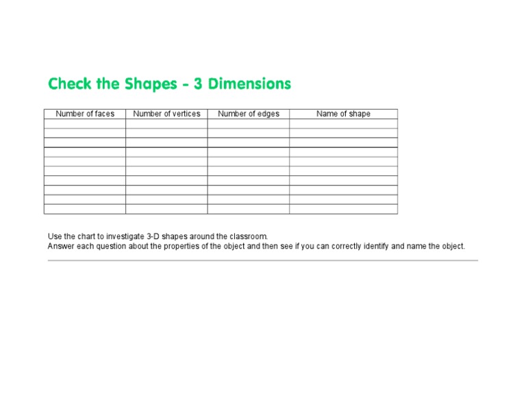 3-D Shape Properties Guide | PDF